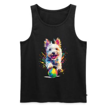 West Highland Weiß - Männer Premium Bio Tank Top - Schwarz - Vorne - Michal (187cm)