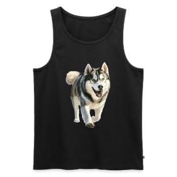 Alaskan Malamute - Männer Premium Bio Tank Top - Schwarz - Vorne - AI Model Male 178 light (178cm)