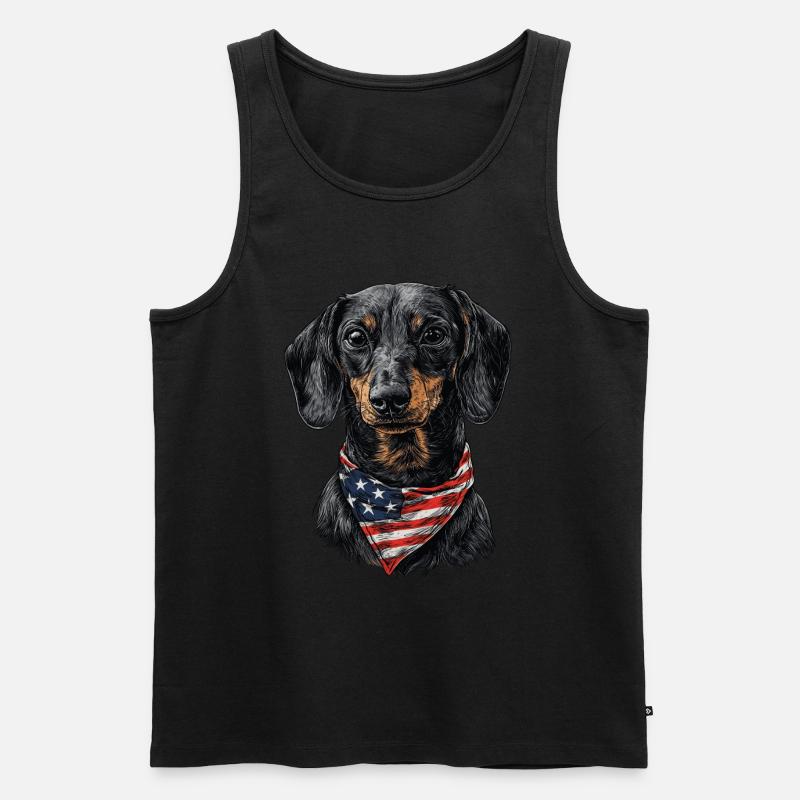 Dackel - Männer Premium Bio Tank Top - Schwarz