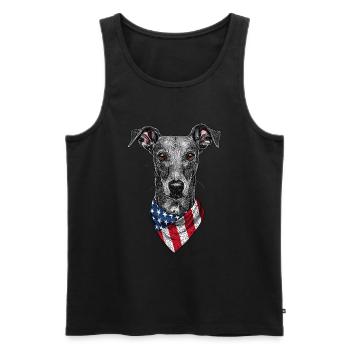 Windhund - Männer Premium Bio Tank Top - Schwarz - Vorne - AI Model Male 178 light (178cm)