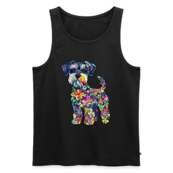 Zwergschnauzer - Männer Premium Bio Tank Top - Schwarz - Vorne - Michal (187cm)