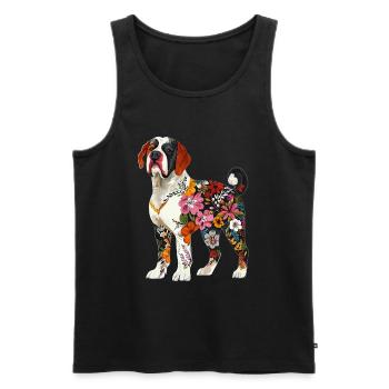 Bernhardiner - Männer Premium Bio Tank Top - Schwarz - Vorne - Michal (187cm)