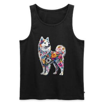 Samojede - Männer Premium Bio Tank Top - Schwarz - Vorne - AI Model Male 178 light (178cm)