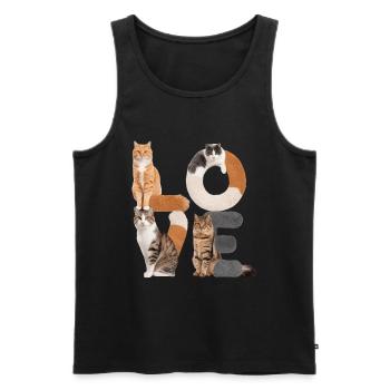Liebe Katze - Männer Premium Bio Tank Top - Schwarz - Vorne - AI Model Male 178 light (178cm)