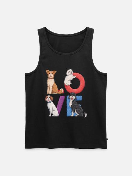 Liebe Hunde - Männer Premium Bio Tank Top - Schwarz