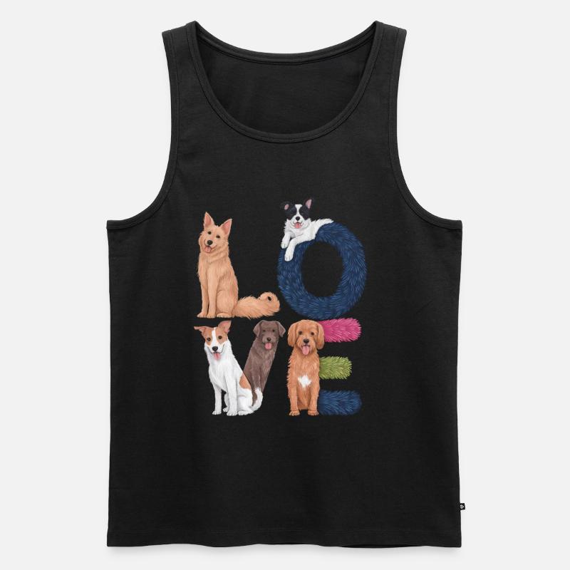 Liebe Hunde - Männer Premium Bio Tank Top - Schwarz