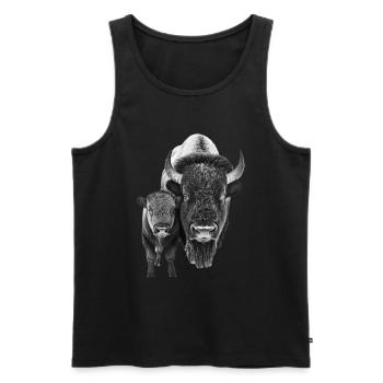 Bison - Männer Premium Bio Tank Top - Schwarz - Vorne - AI Model Male 178 light (178cm)