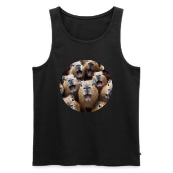 Wasserschwein - Männer Premium Bio Tank Top - Schwarz - Vorne - Michal (187cm)