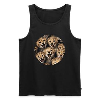 Gepard - Männer Premium Bio Tank Top - Schwarz - Vorne - Michal (187cm)