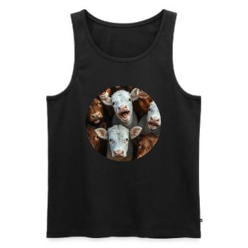 Kuh - Männer Premium Bio Tank Top - Schwarz - Vorne - AI Model Male 178 light (178cm)