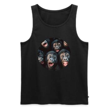 Gorilla - Männer Premium Bio Tank Top - Schwarz - Vorne - AI Model Male 178 light (178cm)