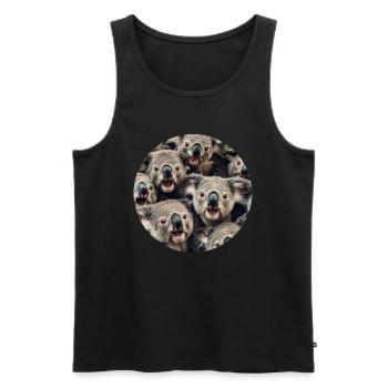 Koala - Männer Premium Bio Tank Top - Schwarz - Vorne - AI Model Male 178 light (178cm)