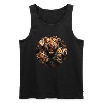 Tiger - Männer Premium Bio Tank Top - Schwarz - Vorne - Michal (187cm)