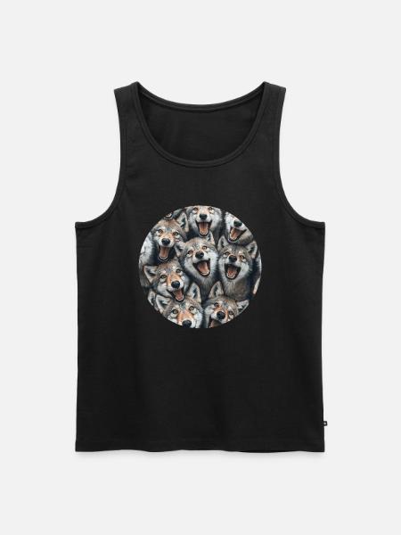 Wolf - Männer Premium Bio Tank Top - Schwarz
