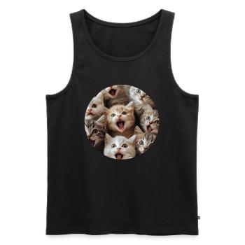 Britisch Kurzhaar - Männer Premium Bio Tank Top - Schwarz - Vorne - AI Model Male 178 light (178cm)