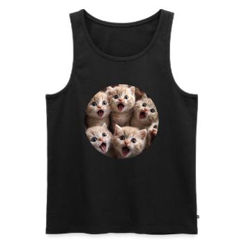 Schottische Faltohrkatze - Männer Premium Bio Tank Top - Schwarz - Vorne - Michal (187cm)