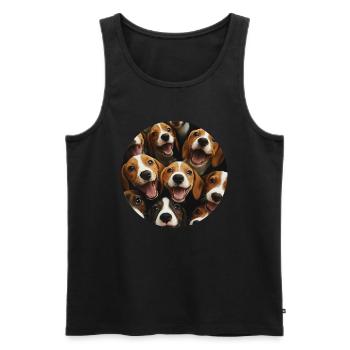 Beagle - Männer Premium Bio Tank Top - Schwarz - Vorne - Michal (187cm)