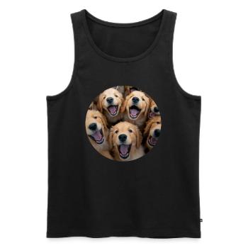 Golden Retriever - Männer Premium Bio Tank Top - Schwarz - Vorne - Michal (187cm)