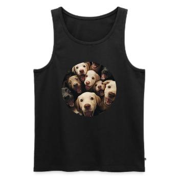 Labrador Retriever - Männer Premium Bio Tank Top - Schwarz - Vorne - Michal (187cm)