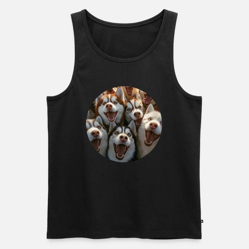 Sibirischer Husky - Männer Premium Bio Tank Top - Schwarz