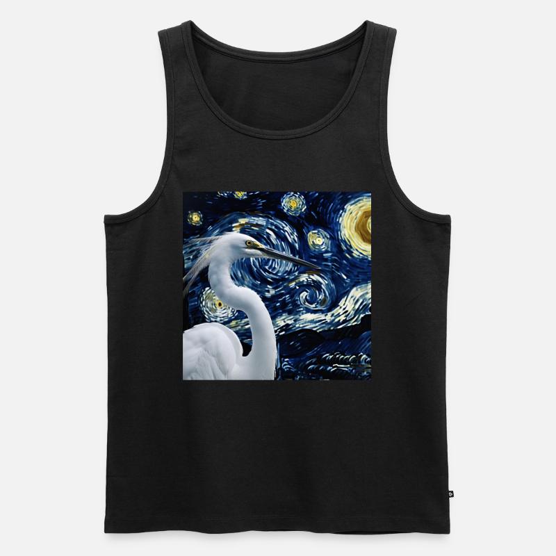 Reiher Vogel - Männer Premium Bio Tank Top - Schwarz