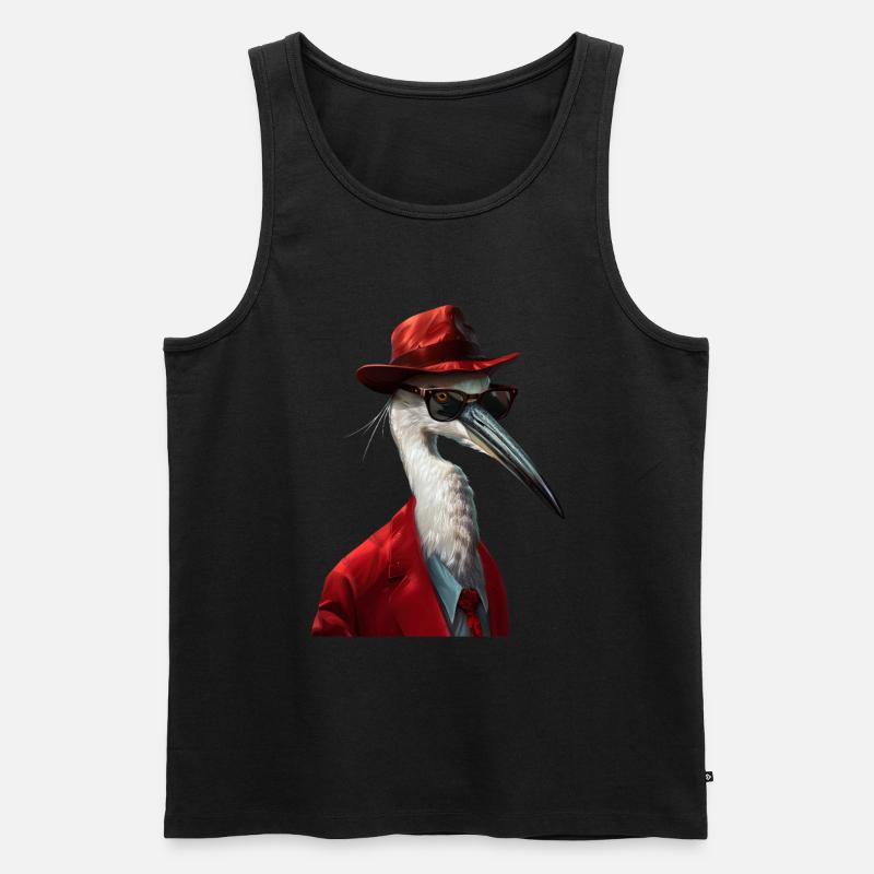 Reiher Vogel - Männer Premium Bio Tank Top - Schwarz
