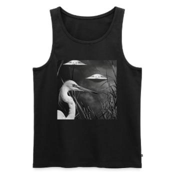 Reiher Vogel - Männer Premium Bio Tank Top - Schwarz - Vorne - AI Model Male 178 light (178cm)