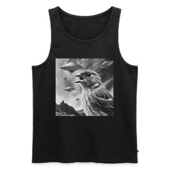 Finch Bird - Männer Premium Bio Tank Top - Schwarz - Vorne - AI Model Male 178 light (178cm)
