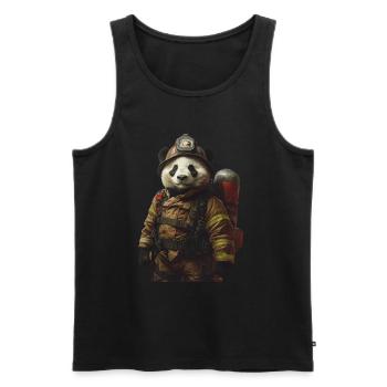 Panda - Männer Premium Bio Tank Top - Schwarz - Vorne - Michal (187cm)