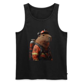 Wasserschwein - Männer Premium Bio Tank Top - Schwarz - Vorne - Michal (187cm)