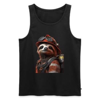 Faultier - Männer Premium Bio Tank Top - Schwarz - Vorne - Michal (187cm)