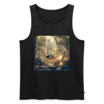 Panda - Männer Premium Bio Tank Top - Schwarz - Vorne - Michal (187cm)