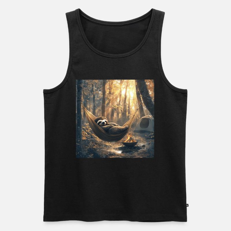 Faultier - Männer Premium Bio Tank Top - Schwarz