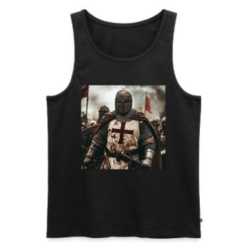 Soldat Krieger - Männer Premium Bio Tank Top - Schwarz - Vorne - Michal (187cm)