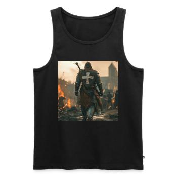 Soldat Krieger - Männer Premium Bio Tank Top - Schwarz - Vorne - Michal (187cm)