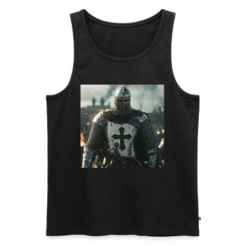 Soldat Krieger - Männer Premium Bio Tank Top - Schwarz - Vorne - Michal (187cm)