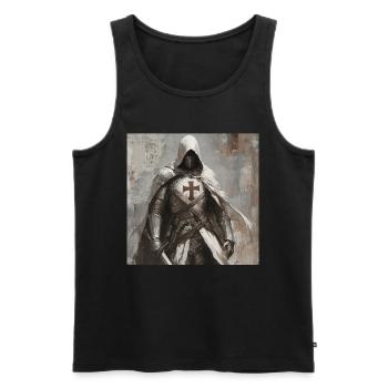 Soldat Krieger - Männer Premium Bio Tank Top - Schwarz - Vorne - Michal (187cm)