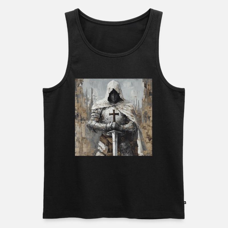 Soldat Krieger - Männer Premium Bio Tank Top - Schwarz