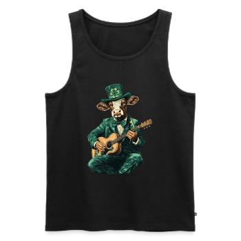 Kuh - Männer Premium Bio Tank Top - Schwarz - Vorne - Michal (187cm)