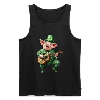 Schwein - Männer Premium Bio Tank Top - Schwarz - Vorne - Michal (187cm)
