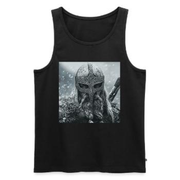 Wikinger - Männer Premium Bio Tank Top - Schwarz - Vorne - AI Model Male 178 light (178cm)