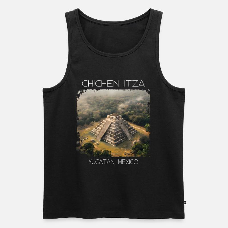 Chichén Itzá - Männer Premium Bio Tank Top - Schwarz