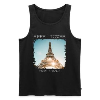 Eiffelturm - Männer Premium Bio Tank Top - Schwarz - Vorne - Michal (187cm)
