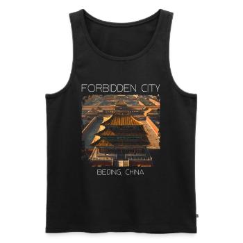 Verbotene Stadt - Männer Premium Bio Tank Top - Schwarz - Vorne - Michal (187cm)