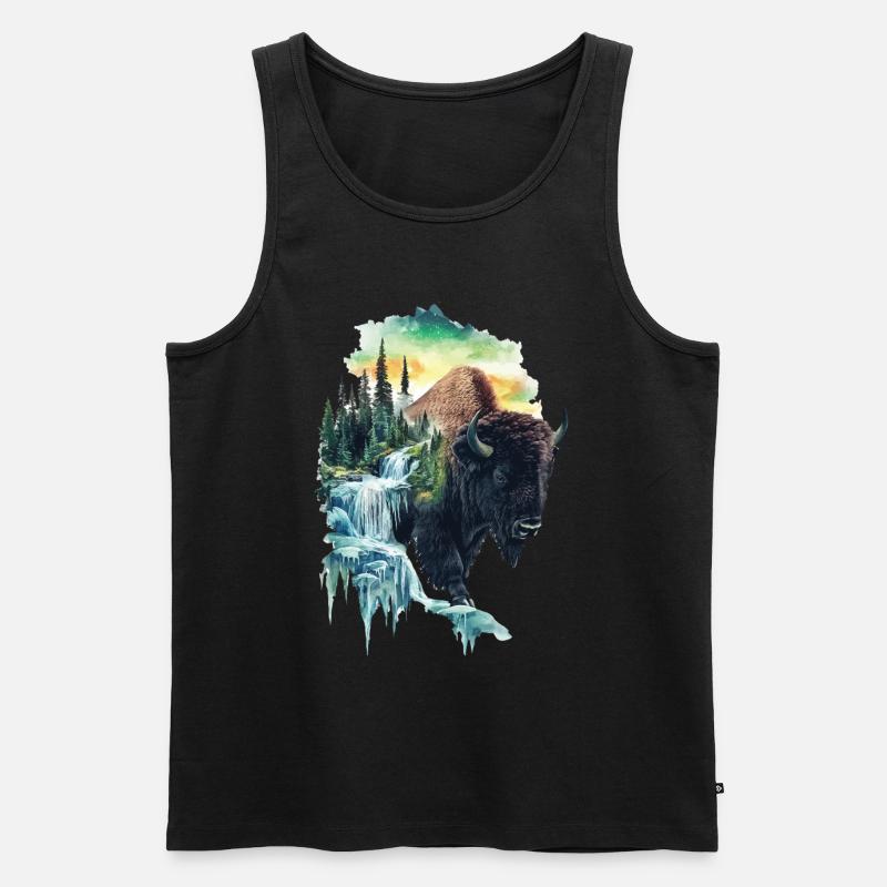 Bison - Männer Premium Bio Tank Top - Schwarz