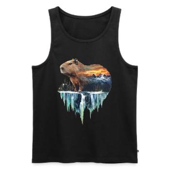 Wasserschwein - Männer Premium Bio Tank Top - Schwarz - Vorne - Michal (187cm)