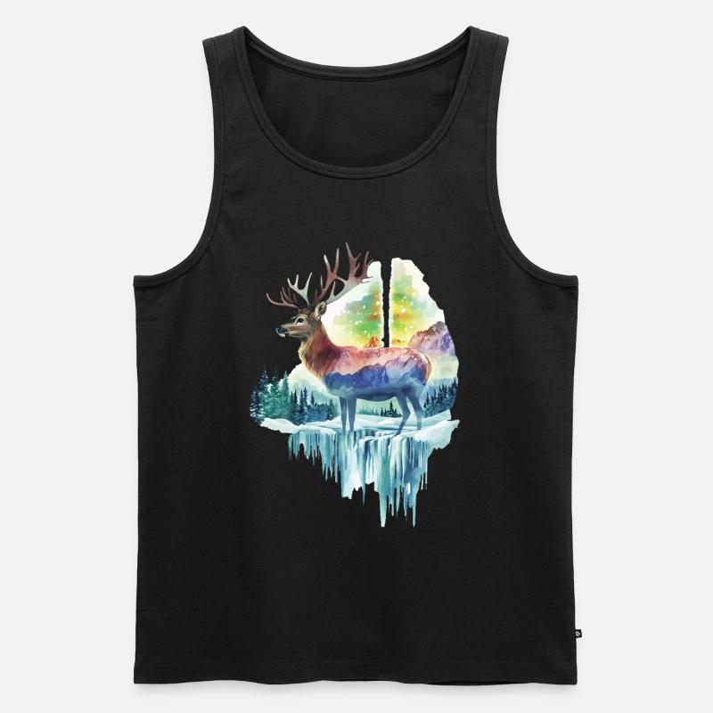 Reh - Männer Premium Bio Tank Top - Schwarz