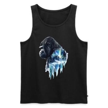Gorilla - Männer Premium Bio Tank Top - Schwarz - Vorne - Michal (187cm)