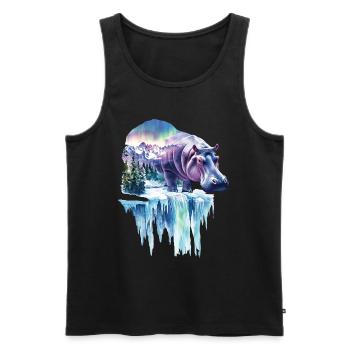 Nilpferd - Männer Premium Bio Tank Top - Schwarz - Vorne - Michal (187cm)