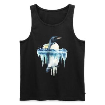 Pinguin - Männer Premium Bio Tank Top - Schwarz - Vorne - Michal (187cm)